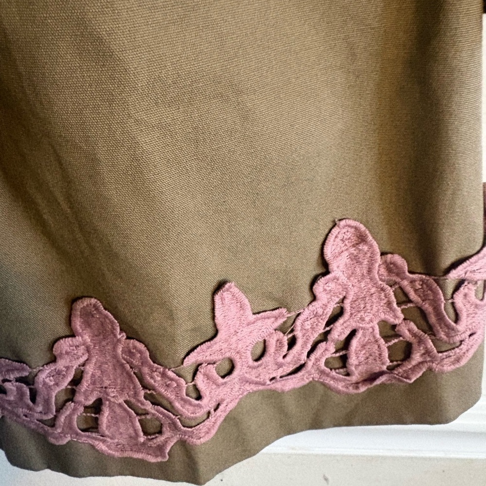 Lane Bryant Brown Trench Coat with Pink Embroidery size 14/16 NWT - Picture 5 of 5